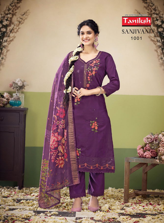 Sanjivani Vol 1 By Taniksh Cotton Viscose Embroidery Kurti Bottom With Dupatta Wholesale Shop In Surat
